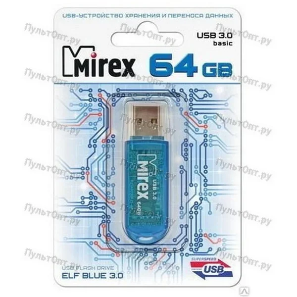 USB 64GB Mirex UNIT голубой (ecopack)