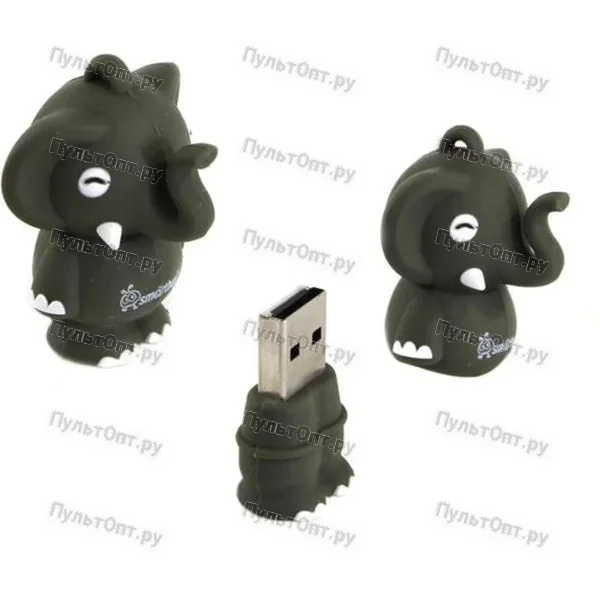 USB 16GB Smartbuy Wild series Слонёнок серый