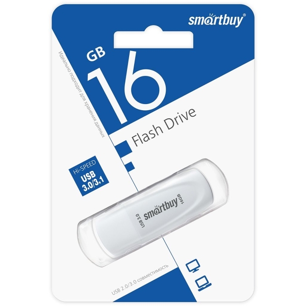 USB 3.1 16GB Smart Buy Scout белый