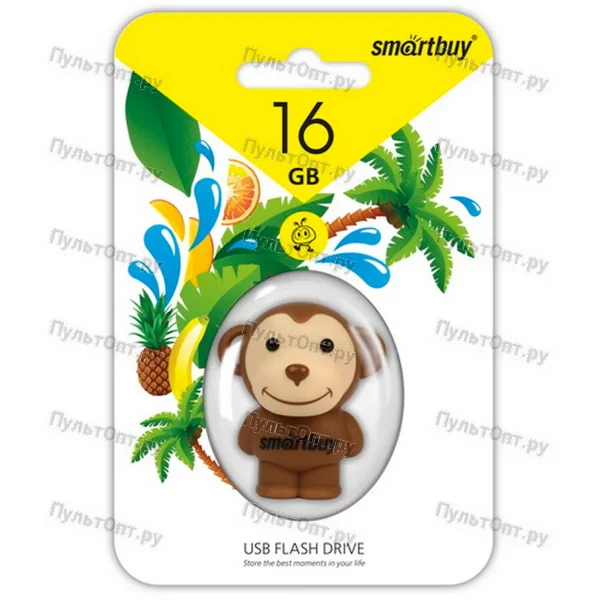 USB 16GB Smartbuy Wild series Обезьяна коричневый