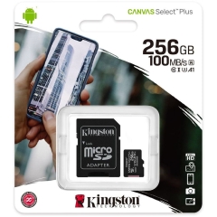 SDXC 256GB Kingston Class 10 UHS-I U3 V10 Canvas Select Plus (100 Mb/s)