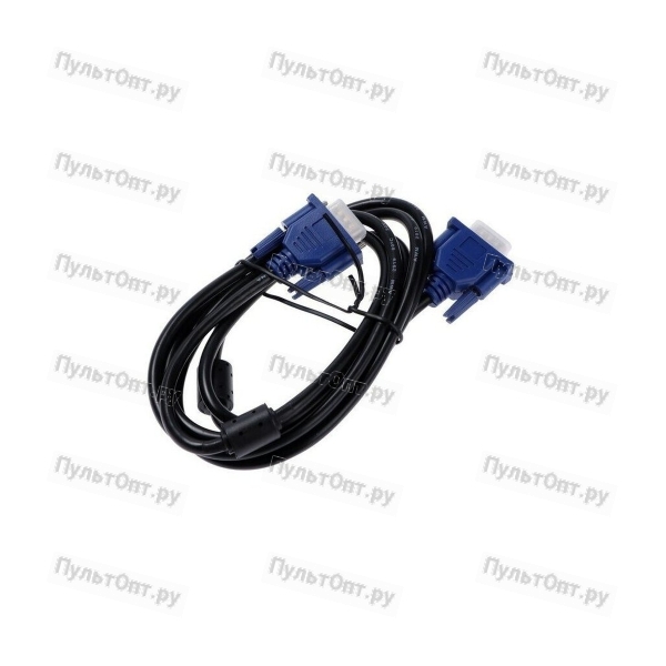 Кабель GoPower VGA (m)-VGA (m) 1,8м ПВХ черный Premium Zip-Lock c подвесом (1/100)