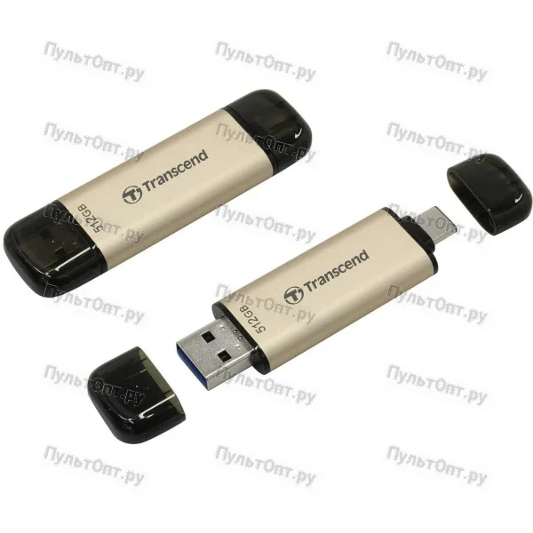 USB 3.0 512GB Transcend JetFlash 930С золото/чёрный
