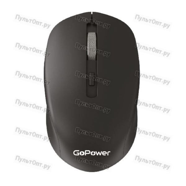 Мышь беспроводная GoPower GPM04 USB/bluetooth бесшумная Soft-Touch перезаряжаемая черный