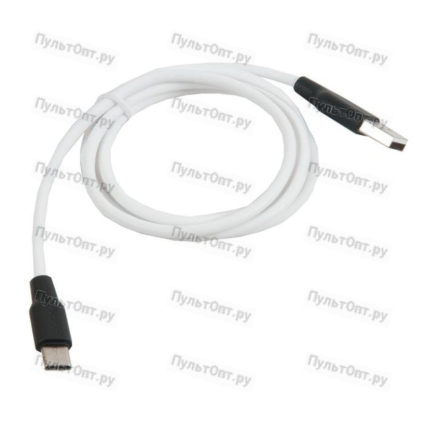 Кабель USB - Type-C Hoco X21, 1.0м, круглый, 3.0A, силикон, белый, чёрная вставка (1/29/174)