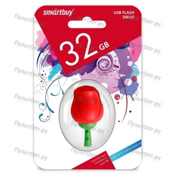 USB 32GB Smartbuy Wild series Роза красный