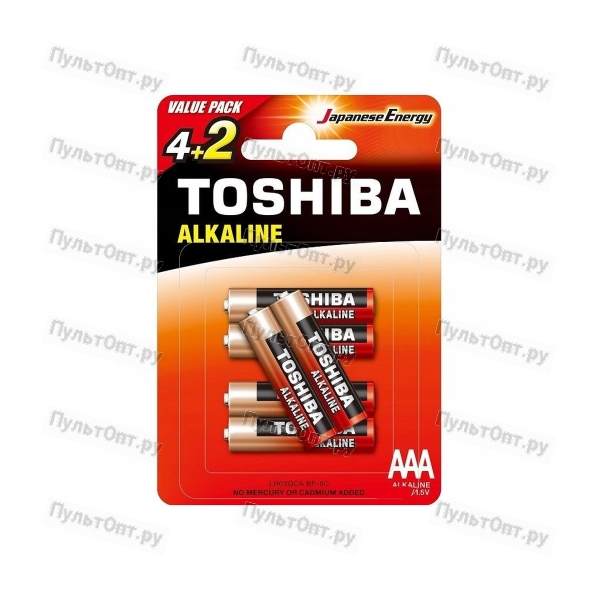 Эл. пит. Toshiba LR6 Red 6BL 6/card (6/72/576)