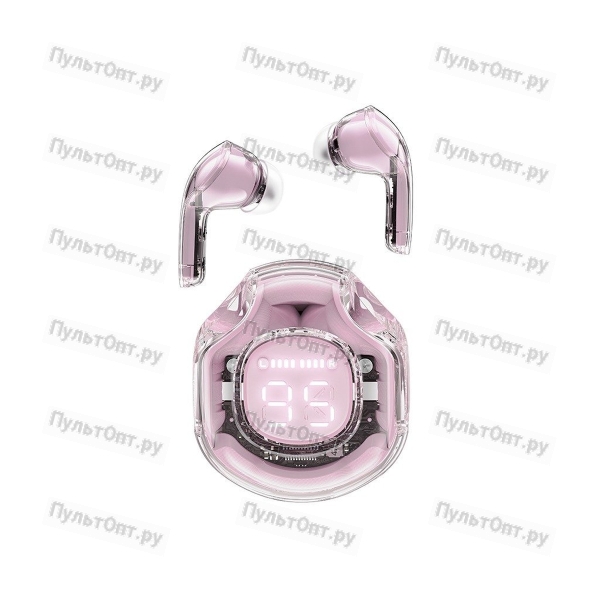 Наушники внутриканальные ACEFAST T8 Crystal, пластик, bluetooth 5.3, микрофон, IPX4, цвет: розовый (