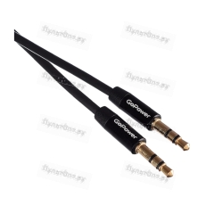 Кабель AUX GoPower Jack 3.5mm (m)-Jack 3.5mm (m) 1м TPE черный Premium Zip-Lock c подвесом (1/400)