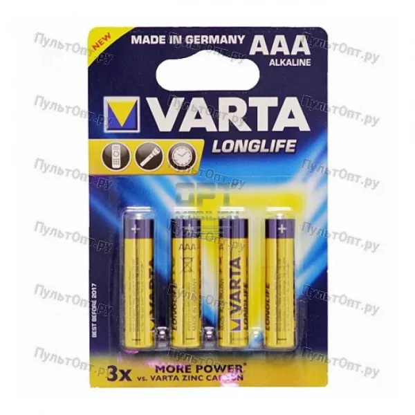 Эл. пит. AAA alkaline BL04 Varta LongLife (4103) (40)