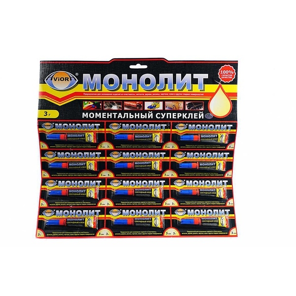 Супер-клей Aviora МОНОЛИТ 3г универсальный BL12 (12)