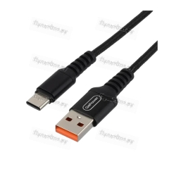 Кабель GoPower GP02T USB (m)-Type-C (m) 1м 2.4A нейлон черный (1/200/800)