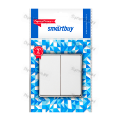 Выключатель Smartbuy "Сириус" 2-клав.10A белый (1/10)