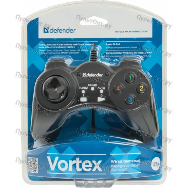 Геймпад проводной Defender Vortex USB 13 кн. Черный