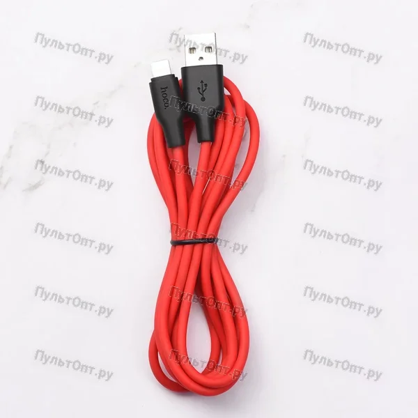 Кабель USB - micro USB Hoco X21 Plus Silicone (черно-красный)