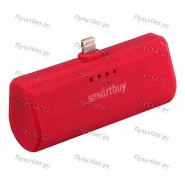 Внешний аккумулятор Smartbuy TURBO-8, 2200 мА/ч, 2.1A, встроенный разъем 8pin, красный (1/80)