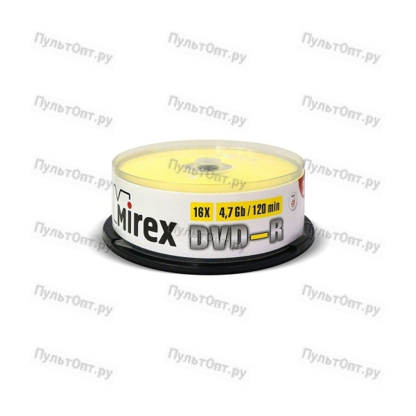 Диск DVD-R Mirex Brand 16X 4,7GB Cake box 25 (25/300)