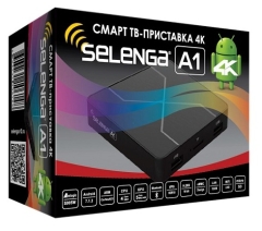 СМАРТ ТВ-приставка Selenga A1 Android 7.1.2 4К черный (1/20)