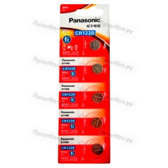 Батарейка Panasonic Power Cells CR1220 BL5 Lithium 3V в блистере CN (Китай) (5/100)