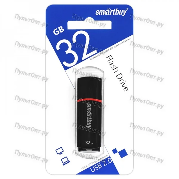 USB 32GB Smartbuy Crown чёрный COMPACT