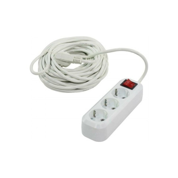 Удлинитель 15м 3гн зем Smartbuy 16А/3,5кВт с выкл. ПВС 3х1,0 (SBE-16-3-15-ZS)