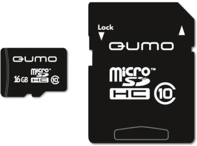 MicroSD 16GB Qumo Class 10 + SD адаптер