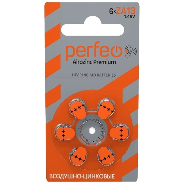 Элемент питания Perfeo ZA675/6BL Airozinc Premium (6/60/600)
