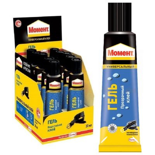 Клей Момент ГЕЛЬ 30мл универсальный BOX10 шоу-бокс (10)