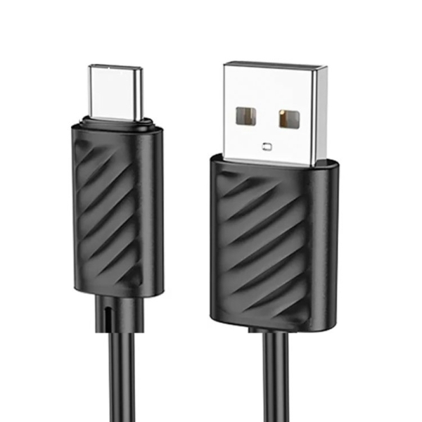 Кабель USB - Type-C Hoco X88 Gratified, 1.0м, круглый, 2.4A, силикон, цвет: чёрный (1/33/330)