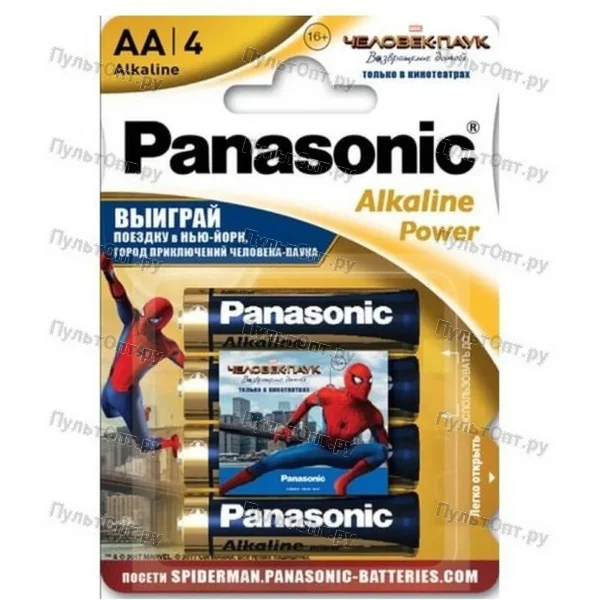 Эл. пит. AA alkaline BL4 Panasonic Power (стикер) (48)