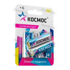 Батарейка Космос LR6 AA BL6 Alkaline 1.5V (6/72/432)