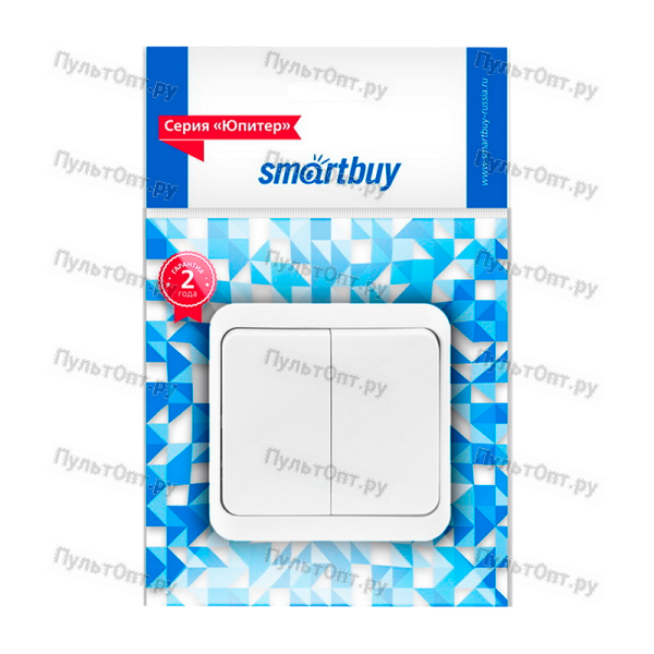 Выключатель Smartbuy "Юпитер" 2-клав.10A белый