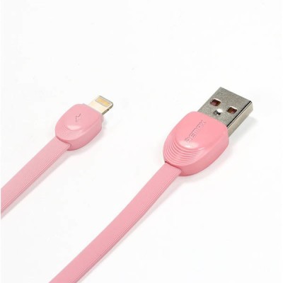 USB кабель Remax Shell (IPhone 5/6/7/SE) RC-040I Розовый, (35)