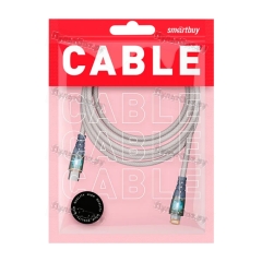Кабель Smartbuy Type-C (m)-Lightning (m) 1м 3.0A нейлон серый