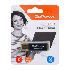 Флеш-накопитель GoPower HIT 8GB USB2.0 металл черный