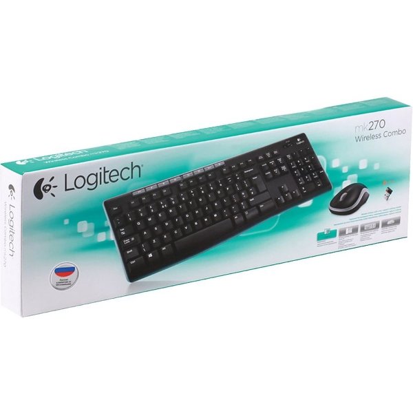 Клавиатура + Мышь Logitech MK270 клав черный мышь черный USB беспроводная Multimedia