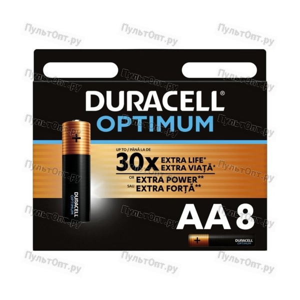 Батарейка Duracell Optimum LR6 AA BL8 Alkaline 1.5V BE (8/64)