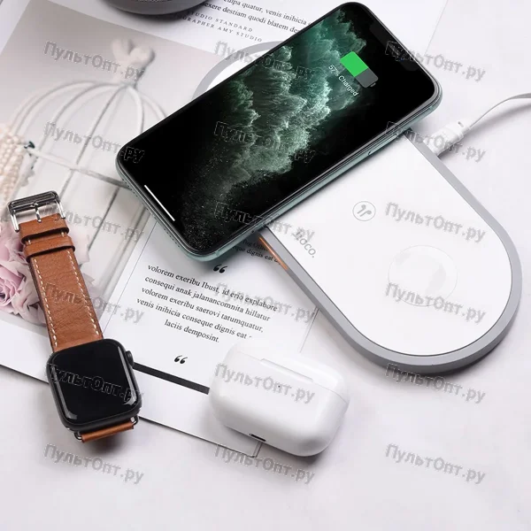 СЗУ CW24 Handsome 3-in-1 wireless fast charger (белый)
