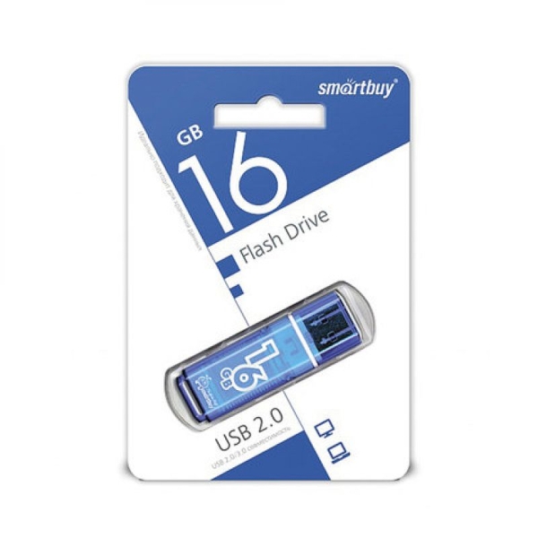 USB 16GB Smartbuy Glossy синий