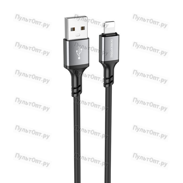 Кабель USB - 8 pin Borofone BX83 Famous, 1.0м, 2.4A, цвет: чёрный (1/360)