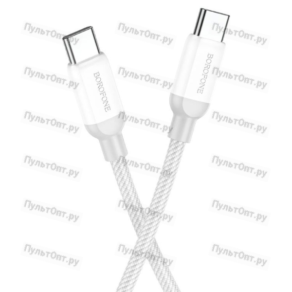 Кабель Type-C - 8 pin Borofone BX68, 2.0м, круглый, 3.0A, ткань, PD20W, цвет: серебряный (1/360)
