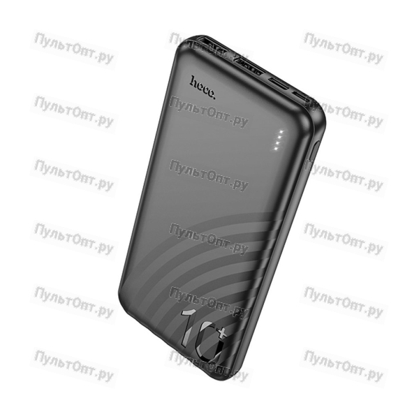 Аккумулятор внешний Hoco J123 Element, 10000mAh, 2 USB выхода, дисплей, цвет: чёрный (1/70)