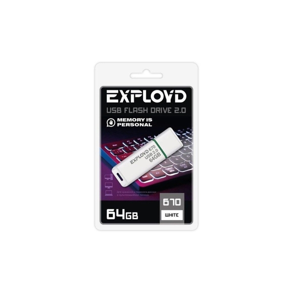 USB 64GB Exployd 670 белый