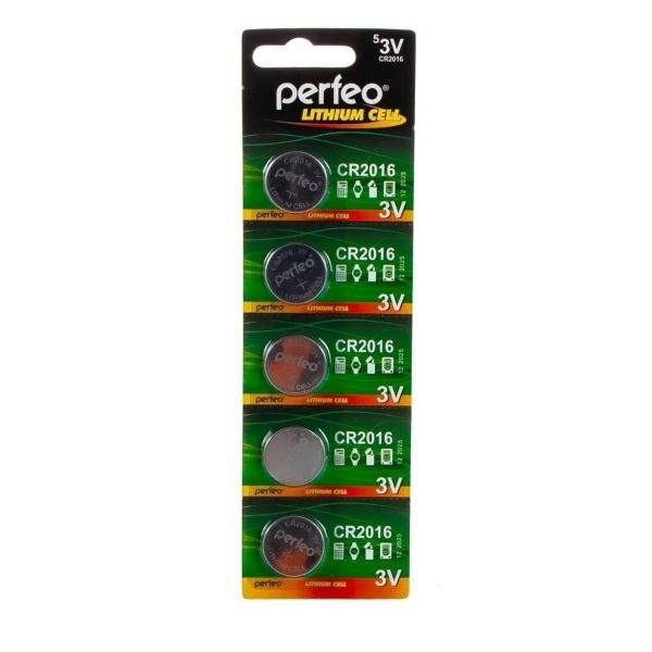 Элемент питания Perfeo CR2016/5BL Lithium Cell (5/100/600)