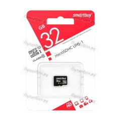 Карта памяти microSD Smartbuy 32GB Class10 UHS-I (U1) 10 МБ/сек без адаптера