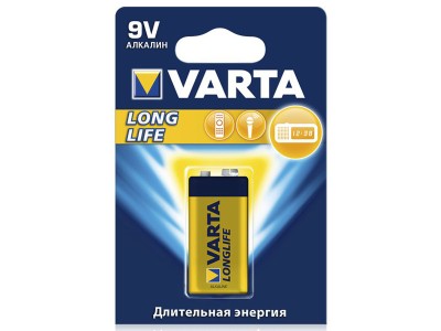 Батарейка Varta LONGLIFE Крона 6LR61 BL1 Alkaline 9V (4122) (1/10/50)