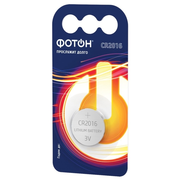 Батарейка Фотон CR2016 BL1 Lithium 3V (1/20/160)