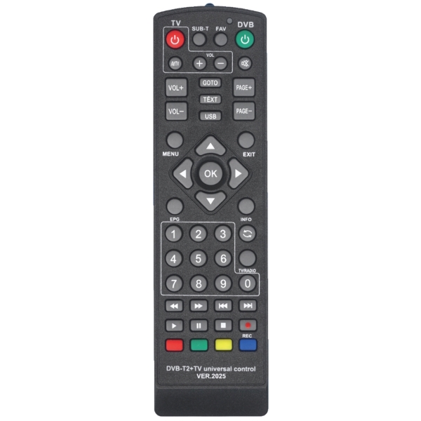 Универсальный пульт Huayu DVB-T2+TV (ver.2025 +IP TV)