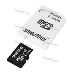 Карта памяти microSD Smartbuy 256GB Class10 UHS-I (U1) 85 МБ/сек с адаптером