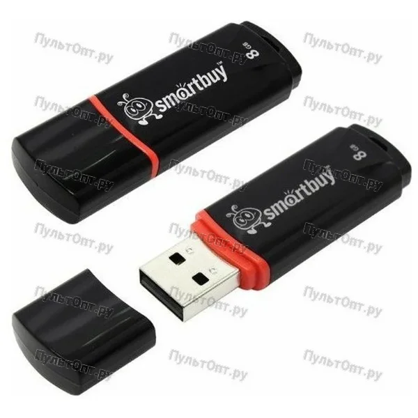 USB 8GB Smartbuy Crown чёрный COMPACT